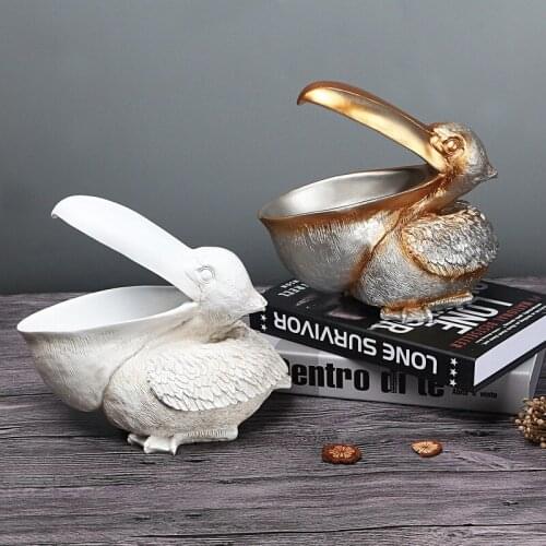 22cm Resin Toucan Statue Pelican Statue Key Candy Container For Home Decoration Accessories Storage Table Desk Decor Living Room