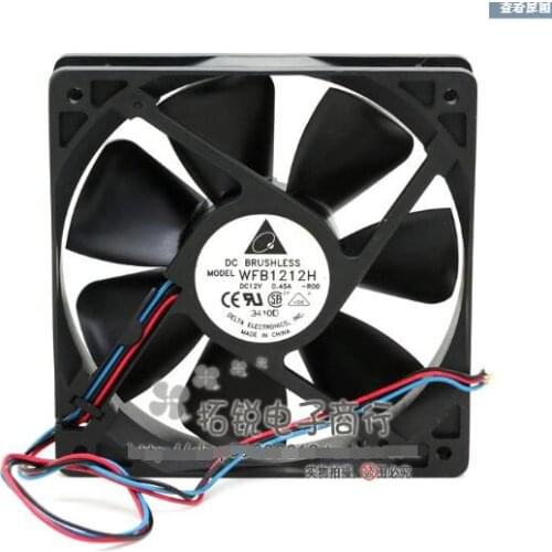 Delta Electronics WFB1212H F00 DC 12V 0.45A 120x120x25mm 3-Wire Server Cooling Fan