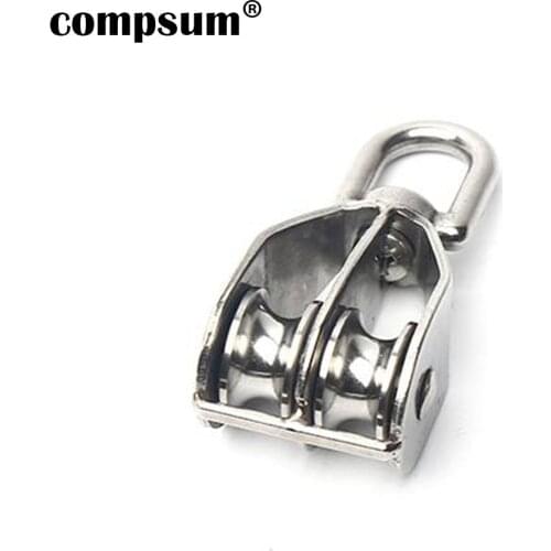 304 stainless steel Double pulley Lifting the hanging wheel Fixed Lifting Driving pulley Rotating rings Industrial Hardware