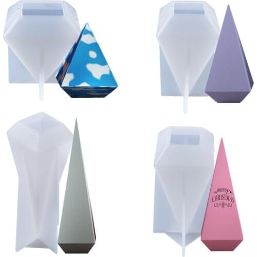 4 Types Candle Crystal Epoxy Resin Mold Handmade DIY Square Cone Silicone Mould Home Wedding Party Ornament Crafts