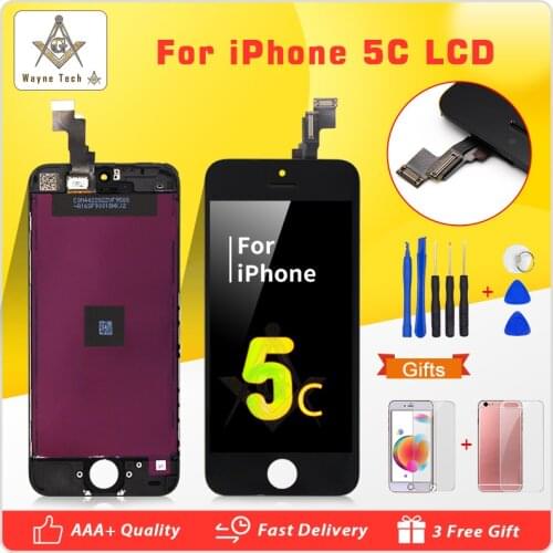 AAA+++ Excellent Quality No Dead Pixel For iPhone 5C LCD With Touch Screen Digitizer Assembly With Gifts Free Shipping