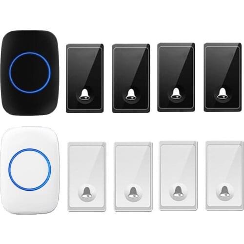 New bell set 4 transmitter 1receiver wireless door bell emitter free of battery wireless doorbell ip44 200M work chime door ring