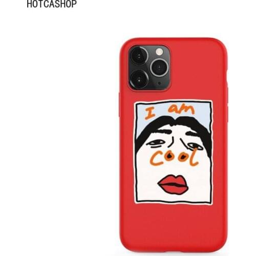 Funny I Am Cool Pattern Phone Case For iPhone XS MAX 11 Pro X XR 7 8 6 Plus Candy Color red Soft Silicone Cover