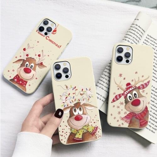 Xmas Christmas Gift Case For Samsung Galaxy A50 A21S A22 A12 A32 A52 A72 A31 A41 A71 A10 M31 M32 Cute Deer Cover Fundas Coque