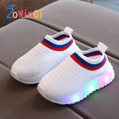 Size 21-30 Glowing Sneakers for Girls Children Footwear Lightweight Breathable Sneakers buty dla dzieci swiecace Kids Led Shoes
