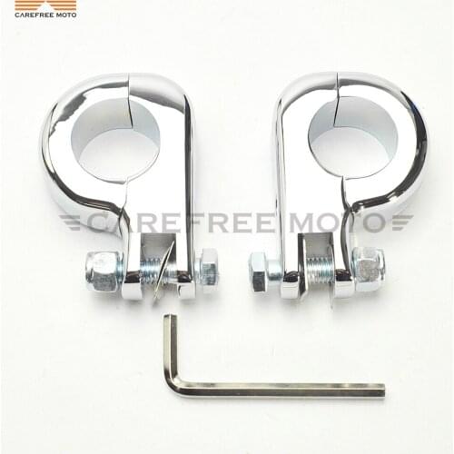 Chrome Motorcycle Foot Rest Moto Foot Peg P-Clamp Mounting Kits Case for Harley Engine Guards 1 1/4" 32mm Highway Bar