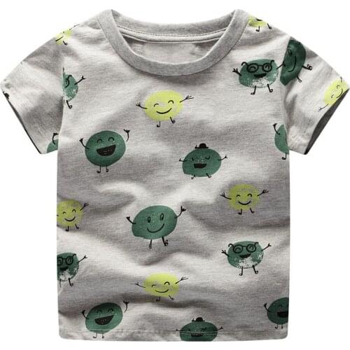 Jumping Meters Boys Top Smile Face Printed Shirt Baby Tees Summer Clothes 18 Cartoon Kids Tshirts For Boys Clothing Children