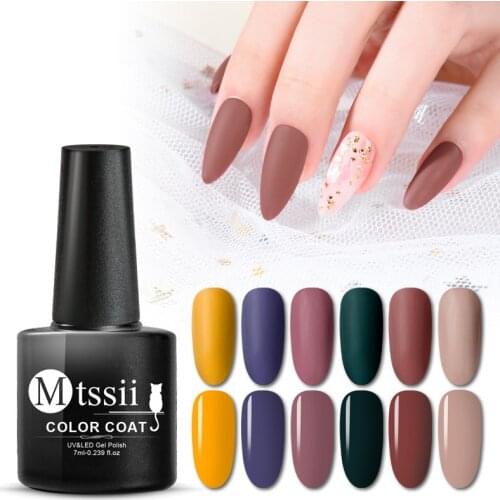 Mtssii Matte Color Top Nude Color Nail Gel Varnish Polish Semi Permanant UV Soak Off Top Base Nail Art Tips Decoration
