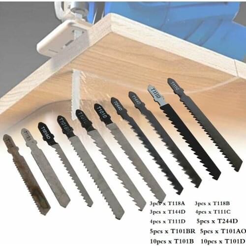 52PCS Jig Saw Jigsaw Blades Set Metal Wood Assorted Blades T-Shank For Bosch Woodworking Реноватор Tools Accessories