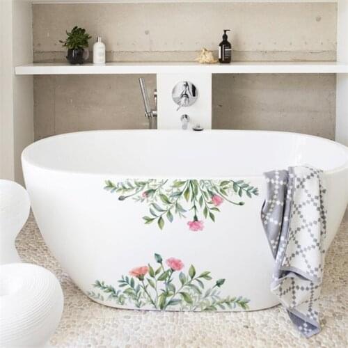 Green plant flower wall stickers, art murals, wall decoration, environmentally friendly removable PVC stickers