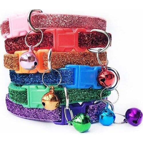Neko Collar Luxury Dog Accessories Kitten Accessories Glitter Dog Cat Chain Bling Collar Kittens Safety Puppy Nylon Cat Supplies