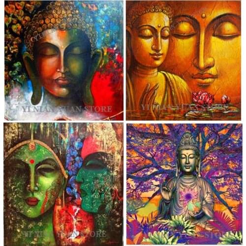 2018 new Full Round Drill 5D DIY Diamond Painting Buddha 3D Embroidery Cross Stitch Mosaic Rhinestone Religious arts Decor