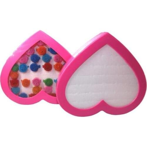 New 36-hole Pink Peach Heart Ring Box Ring Ear Studs Box Children Ring Empty Box Children Jewelry Packaging Empty Box