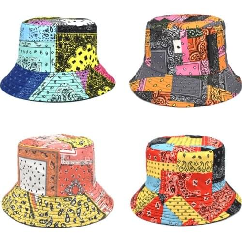 Summer Cashew Flowers Cotton Bucket Hats for Men Women Hip Hop Bob Street Panama Casquette Outdoor Fisherman Hat Fishing Caps