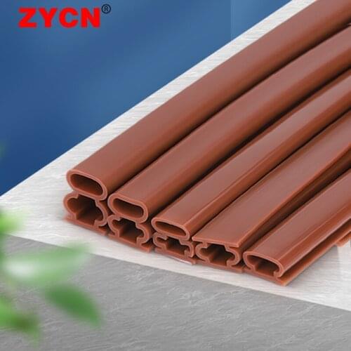 6M Strong Self-adhesive Silicone Rubber Sealing Strip 6 Sizes Soundproof Door Thong Strips Sealed Slot for Security Window