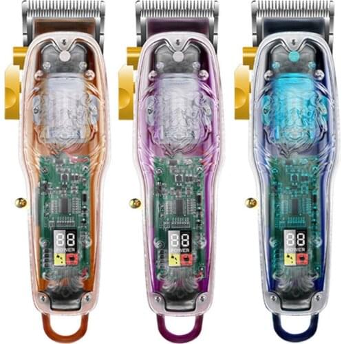 Professional home taper lever hair trimmer carbon steel cutter adjustable electric hair clipper for men LCD beard hair cutting