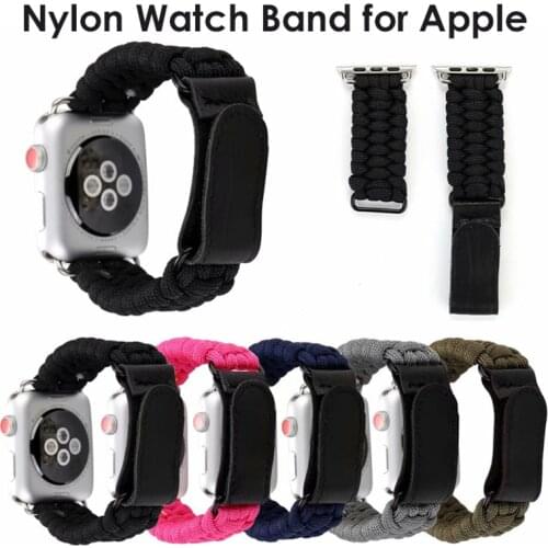 Nylon Bracelet for Apple Watch 4 40mm Bands Strap with Velcro Clasp Watchband for iWatch Series 5 3 2 1 38mm 44mm 42mm Outdoor