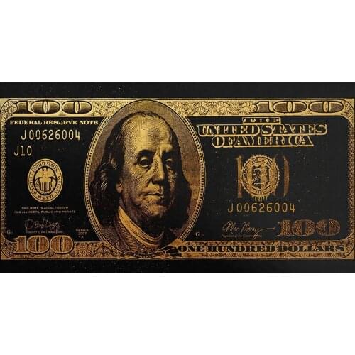 Retro Paper Dollar Modern Art Canvas Inspirational Posters Prints Creative 100 Dollars Picture Living Room Wall Decor Painting