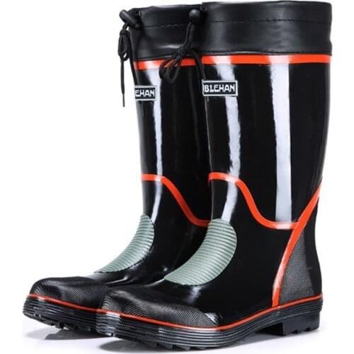 Rubber High Boots Wading Waterproof Steel Shoes Fishing Waders Water Winter Snow Velvet Wellies Aqua Work Men 48 47 46 Big size
