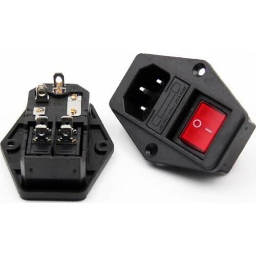 Power supply socket with switch with safety belt red open lamp power switch 10A