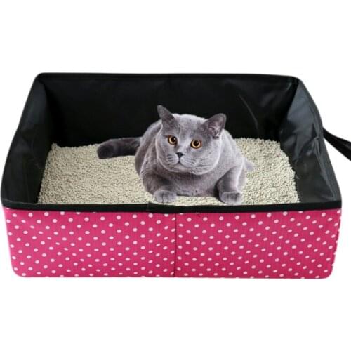 Folding Cat Pet Litter Box Waterproof Outdoor Foldable Portable Travel Toilet For Puppy Cats Dogs Seat