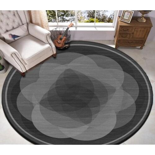 Modern minimalist grey Nordic geometric round floor Bedroom 3D Floor papel de parede 3d wallpaper