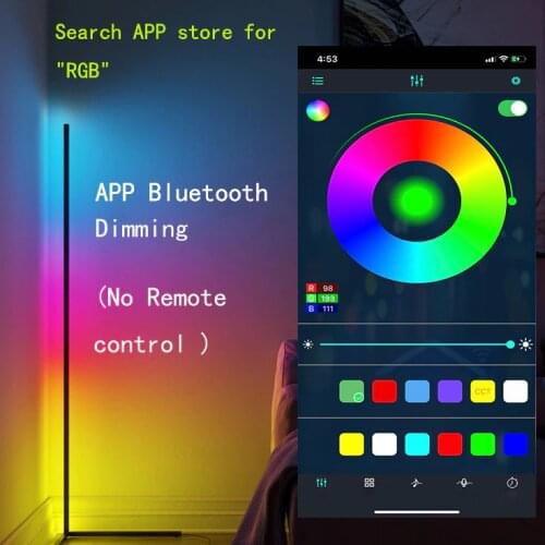 Modern Minimalist RGB Corner Floor Lamp Living Room Standing Lights Led Remote Control Bedroom Floor Light Cool Lamp Home Decor