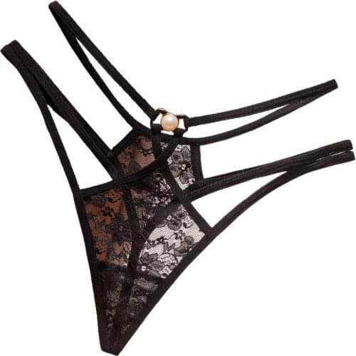 Thong Hollow Reticulated Bundled Strap Sexy Lace Panties for Women