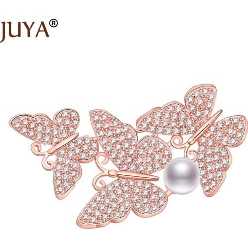Vintage Butterfly Brooch For Women Party Gifts Zirconia Rhinestone Brooches Bouquet insect Hijab Accessories Clothes Scarf Pins
