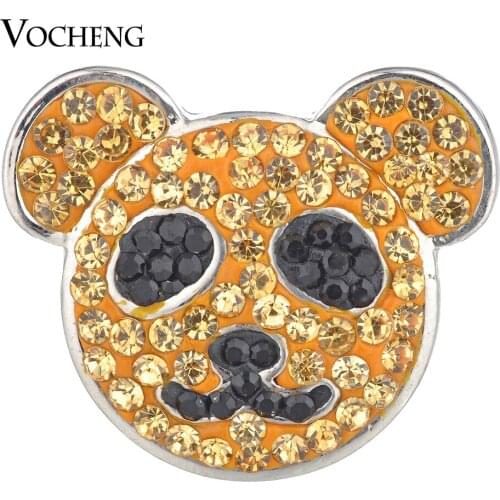 Vocheng Ginger Snap Charms Sugar Clay Rhinestone Lovely Animals 18mm 4 Colors Vn-1783