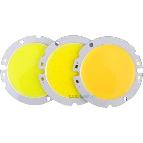 44mm Rounded COB Chip On Board LED Light Source 10W 15W 20W 30W LED COB Lamp 30V Warm Natural Cold White LED for Indoor Lighting