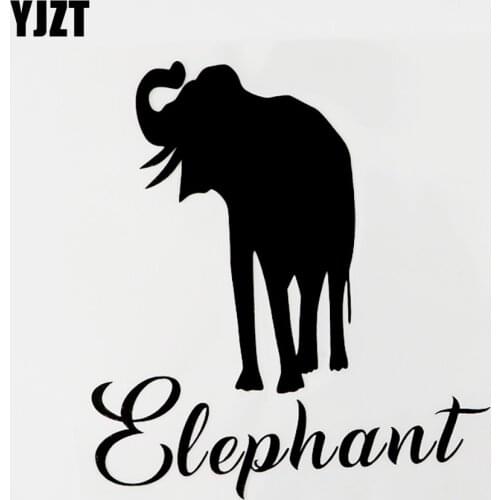 YJZT 12.7CM×14CM Fun Animal Elephant Vinyl Car Sticker Decal Black/Silver 13F-0010