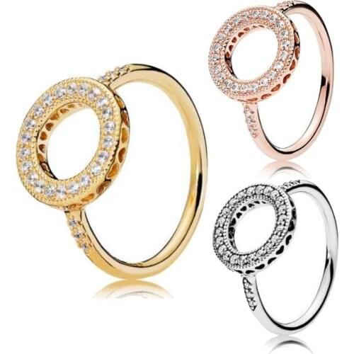 Bewill Original Real 925 Sterling Silver Hearts Of Halo Ring For Women Wedding Anniversary Party Gift Fashion Jewelry