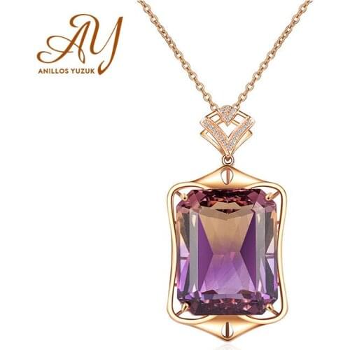 Anillos Yuzuk Classic 925 Sterling Silver Created Gemstone Pendant Necklace For Women Rose Gold 18K Fine Anniversary Jewelry