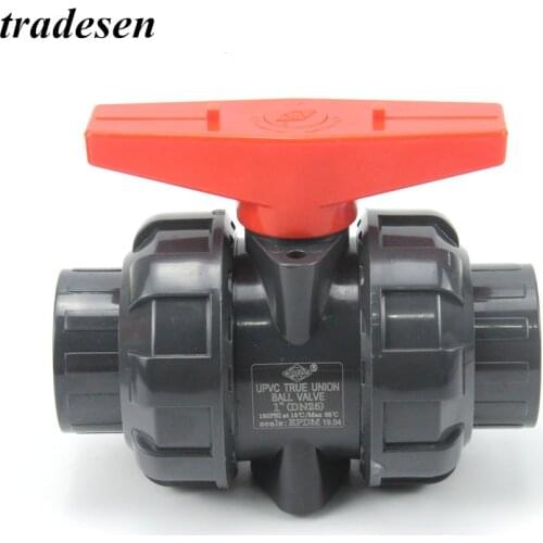 1pc Inner Dia20mm 25mm 32mm 40mm 50mm PVC Ball Valve Union Valve PVC Water Pipe Connector Plumbing Hose Fittings Slip Shut Valve