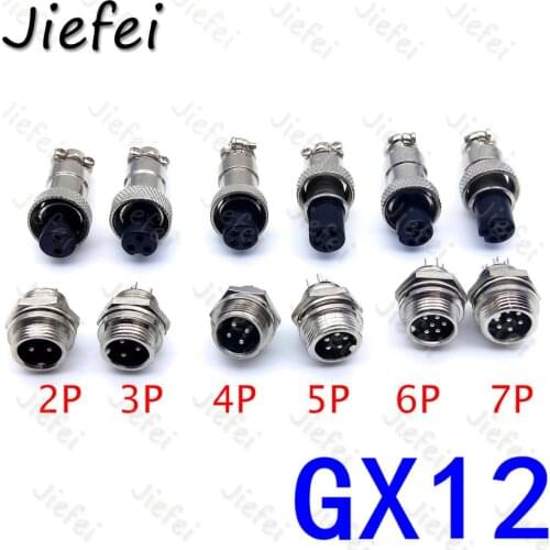 20Set GX12 2 3 4 5 6 7 Pin 12mm Aviation Plug Male + Female Socket Connector Screw Thread Mayitr Electrical Supplies 300V 5A