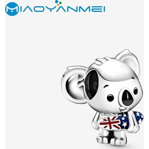 2020 Summer Student Gift 925 Sterling Silver Beads Surfing Koala Charm Fit Original Pandora Bracelets Women DIY Jewelry