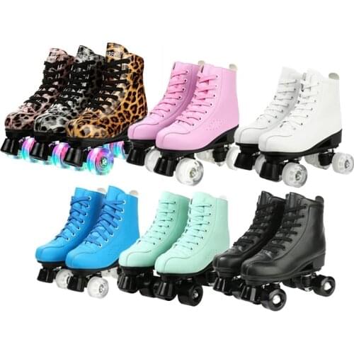 XUDREZ 2021 new Roller Skates Outdoor Beginner Skates Adult Double Row Roller Shoes Patins PU Wheel Sliding Quad Sneaker patines
