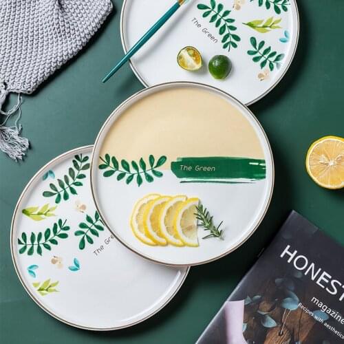 2021 New Nordic Style Steak Ceramic Plate Set Creative Western Dessert Tableware Ceramic Plate Household Tray