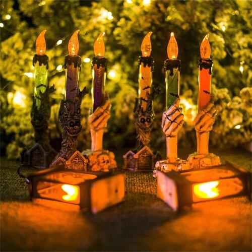 2021 Ghost Hand Candle Led Electronic Skeleton Candle Light Smoke-free Wedding Party Halloween Props Decoration Light Halloween