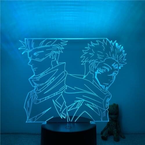 3D Lamp Anime Jujutsu Kaisen Ryomen Sukuna Gojo Satoru LED NightLight Figure 7 Colors Touch Table Bedroom Decor Night Light Gift
