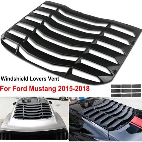 4D Car Rear Window Louver Air Vent Sun Visor Window Sunshade Cover ABS Rear Windshield for Ford Mustang Bodykit Bumper 2015-2018