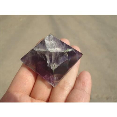 65g Natural Green Fluorite Quartz Crystal Pyramid Healing China PA1063