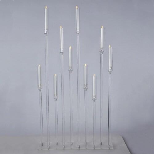 Acrylic Candlesticks 10 Heads All Clear Candle Holders Wedding Candelabra Table Centerpieces Holder Candelabrum For Party