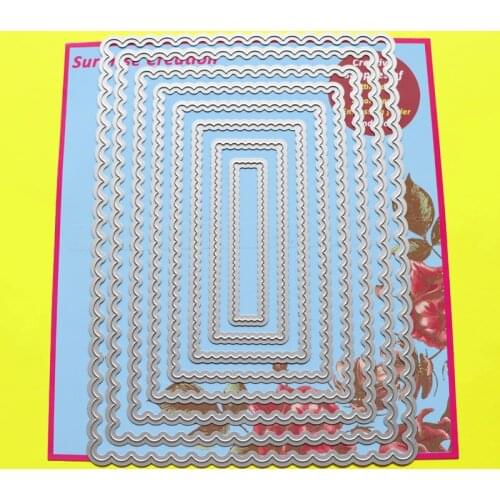Large Cutting Dies A5 Scalloped Rectangle Scrapbook DIY Cardmaking Paper Craft Surprise Creation