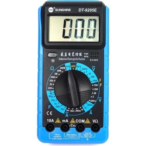 SUNSHINE DT-9205E Digital Multimeter AC/DC Voltage Current Resistance Capacitance Tester Handheld Test Instrument Power Meter