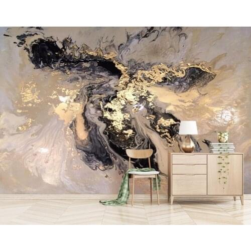 CJSIR Custom 3d Wallpaper Mural New Chinese Style Abstract Golden Artistic Conception Landscape Papel De Parede 3d Wallpaper