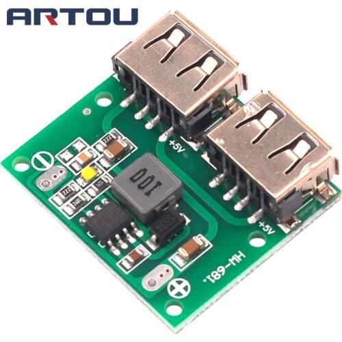 DC-DC Step Down Charger Power Module Dual USB Output Buck Voltage Board 9V 12V 24V to 5V 3A Car Charge Charging Regulator 6-26V