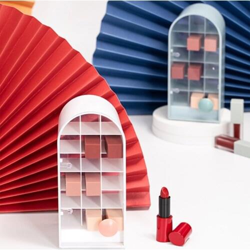 Lipstick Holder Make-Up Organizer Cosmetic Storage Box Lip Gloss Storage Display Stand Transparent Storage Box TS1