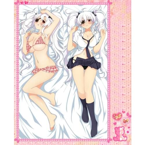 Anime Cartoon Senran Kagura Double-Sided Bolster Hugging Pillow Case Cover Pillowcase Peach Skin 2 Way / WT No.65045